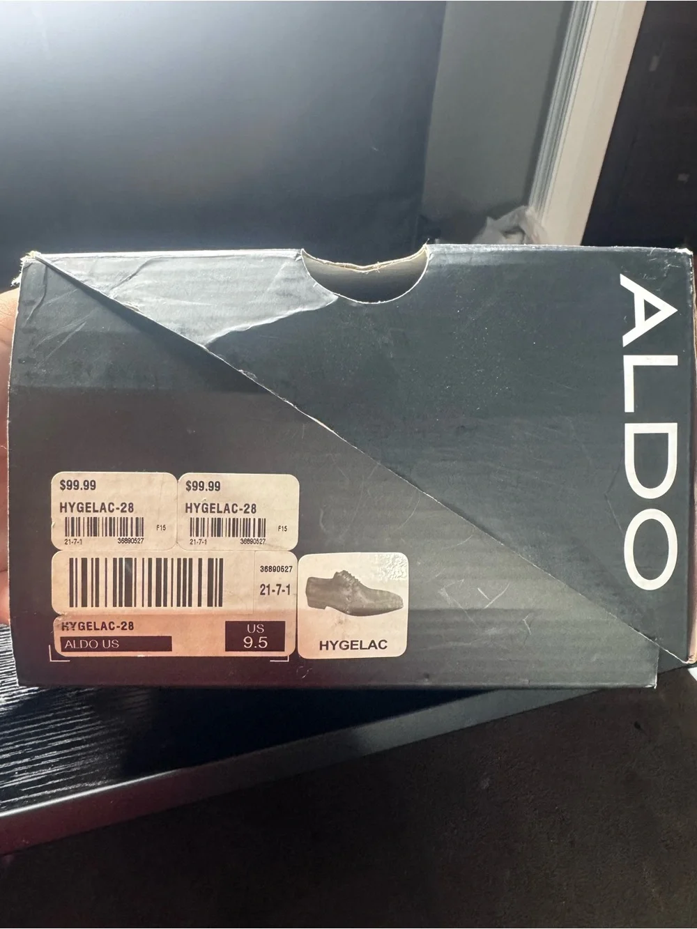 Aldo Men’s Tan Leather Cap-Toe Oxfords